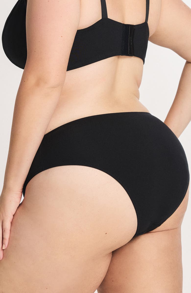 SAVAGE X FENTY Swirly Girly Cheeky Briefs, Alternate, color, Black Caviar/ White Tea