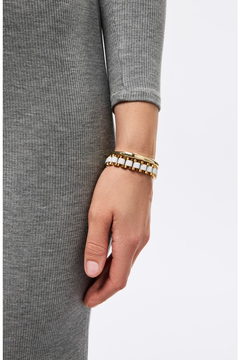 Ora Ceramic Bracelet, Alternate, color, GOLD / WHITE