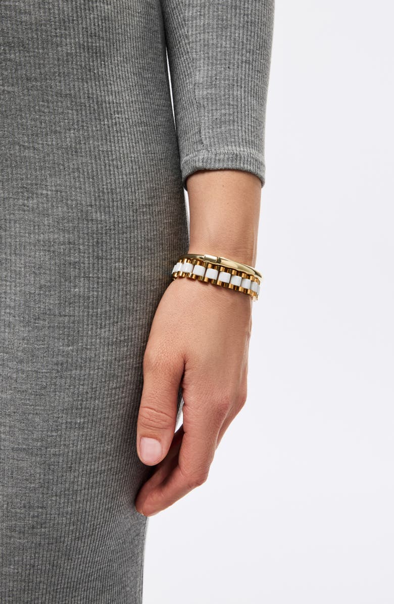 Ana Luisa Ora Ceramic Bracelet, Alternate, color, Gold / White