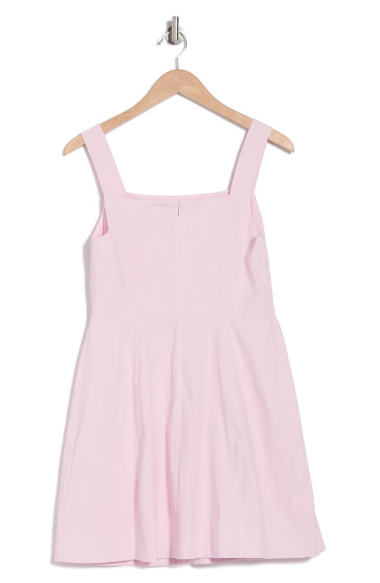 Theory Square Neck Linen Blend Fit & Flare Minidress, Alternate, color,