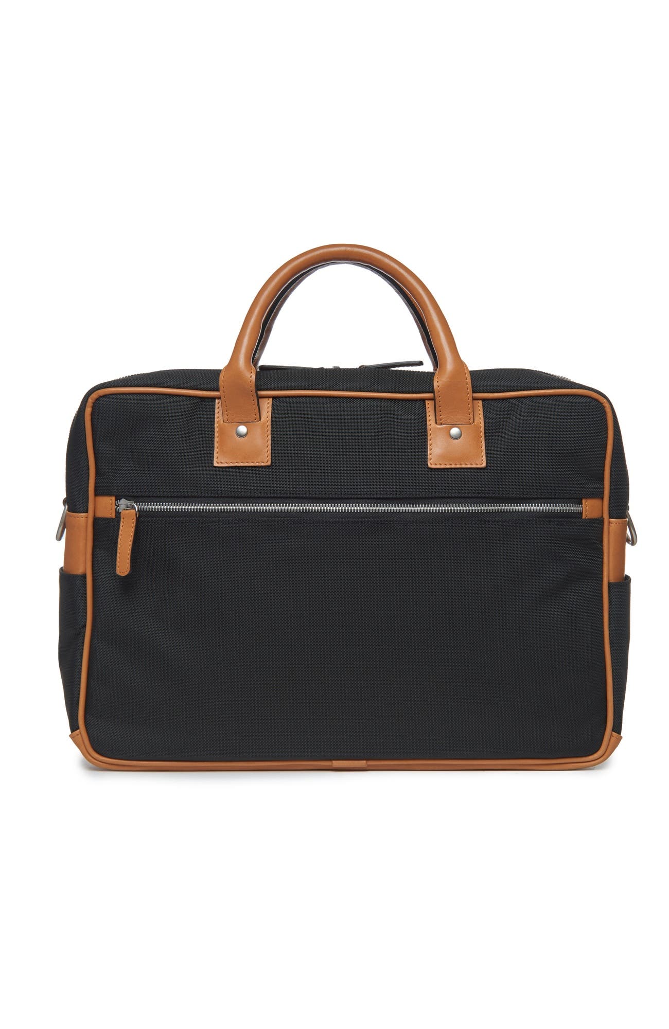 Redford Ballistic and Leather Briefcase, Alternate, color, Black