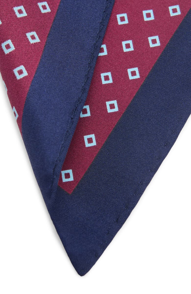 MANGO Silk Pocket Square, Alternate, color, Burgundy