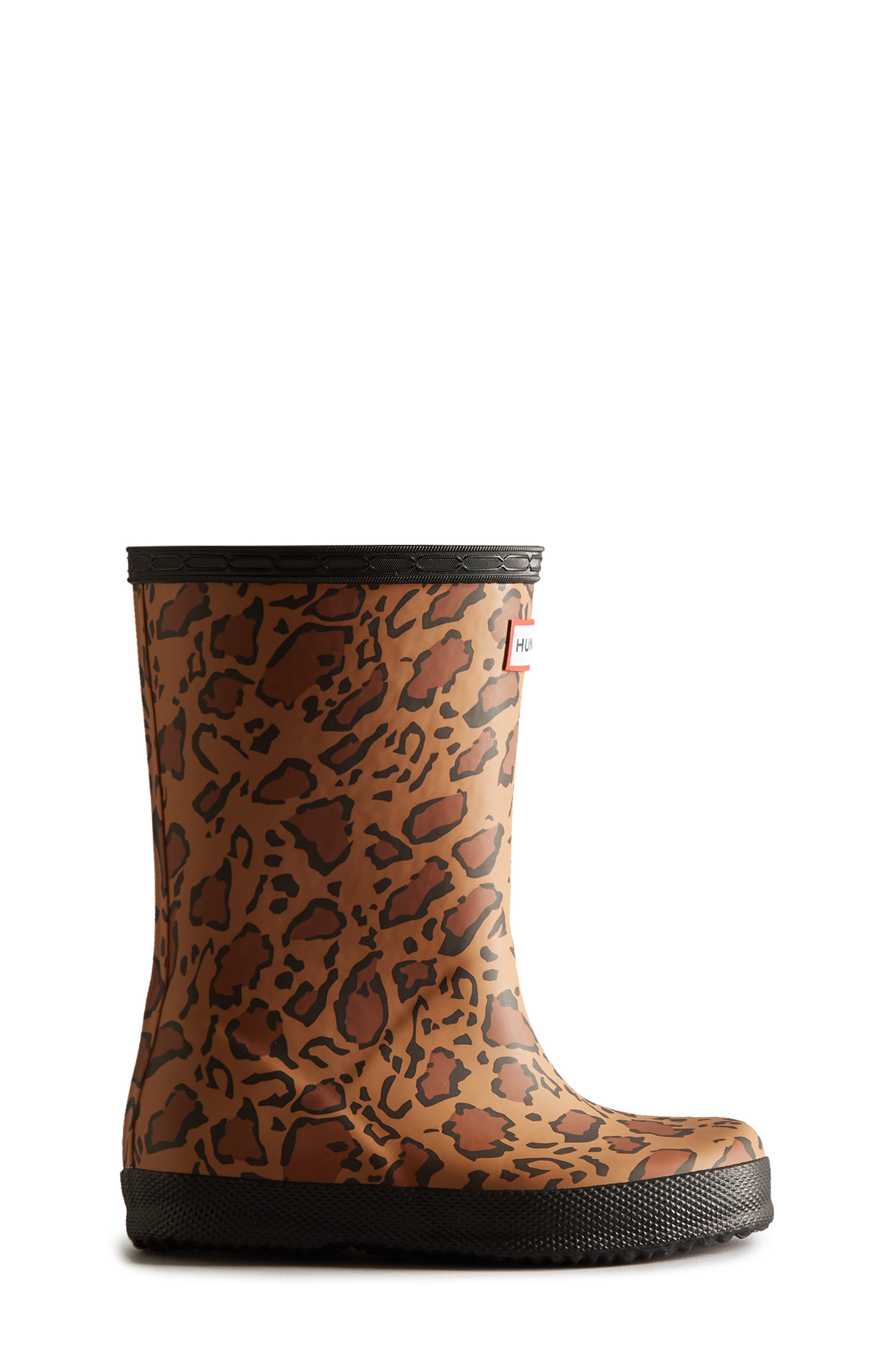 Hunter Kids' First Classic Leopard Print Rain Boot, Alternate, color, 
