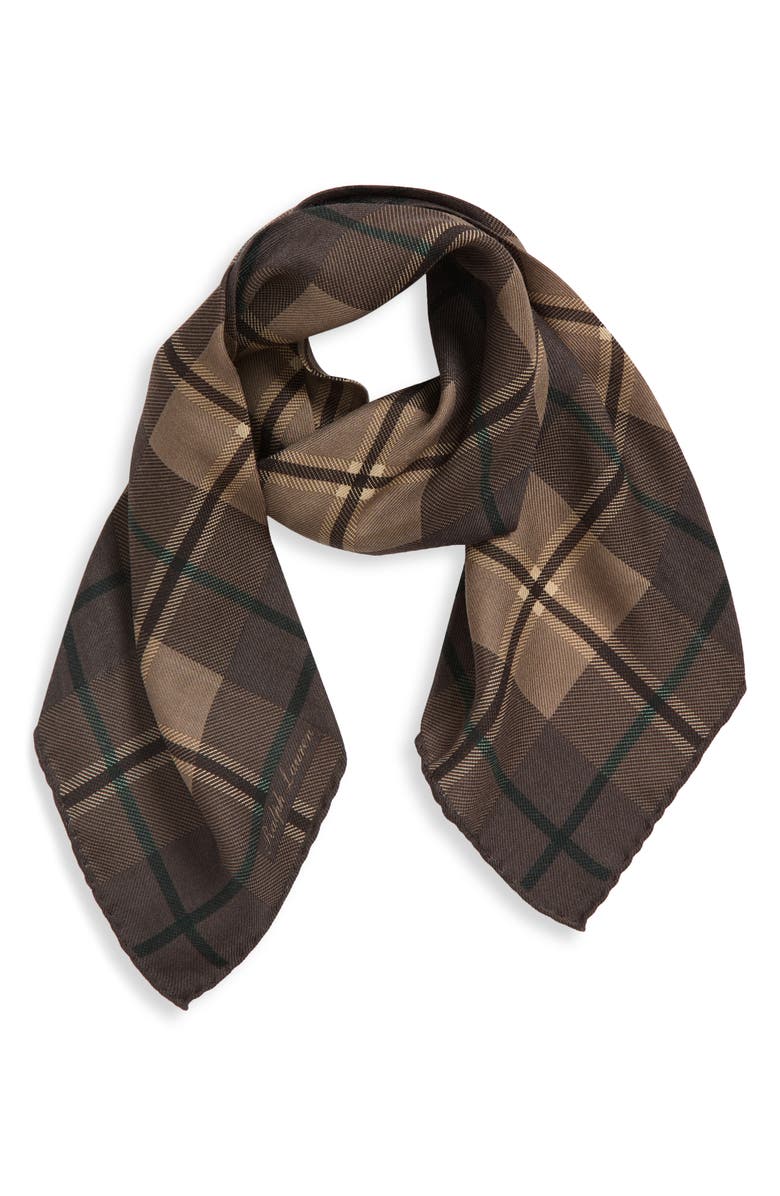 Ralph Lauren Purple Label Plaid Cashmere & Silk Cravat, Main, color, Tan Multi