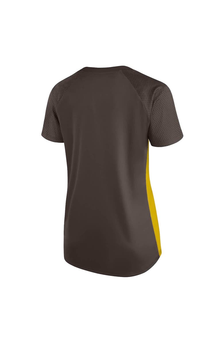 PROFILE Women's Profile  Brown San Diego Padres Plus Size Glitter Raglan V-Neck T-Shirt, Alternate, color, 