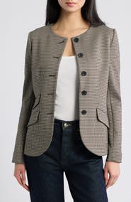 rag & bone Collarless Slade Ponte Jacquard Jacket