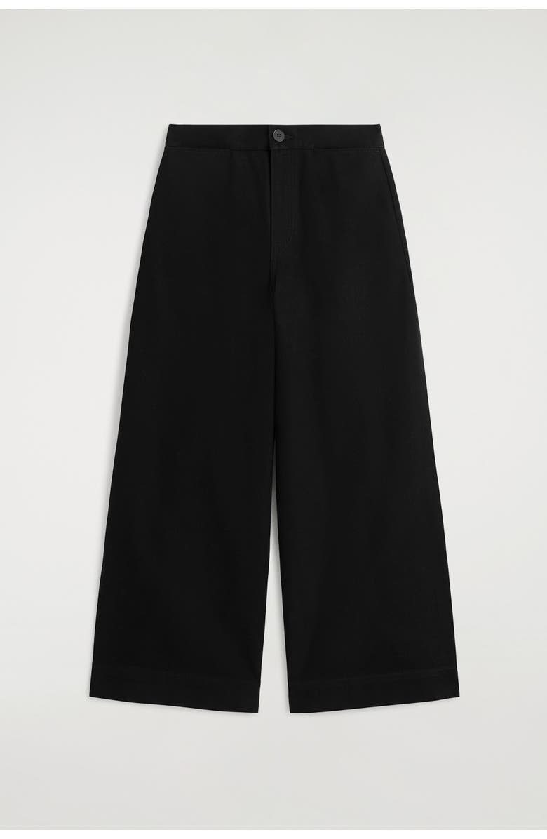 COS Cropped Wide-Leg Denim Pants, Alternate, color, Black
