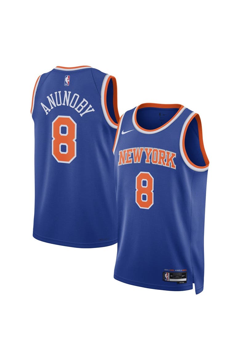 Unisex Nike OG Anunoby Blue New York Knicks Swingman Jersey - Icon Edition, Alternate, color, Blue