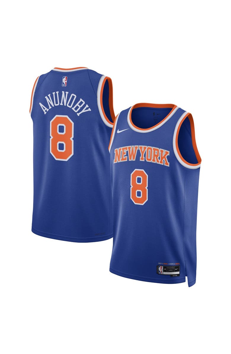 Nike Unisex Nike OG Anunoby Blue New York Knicks Swingman Jersey - Icon Edition, Alternate, color, Blue