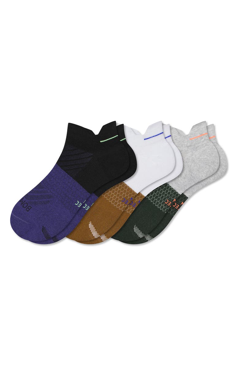 Bombas Assorted 3-Pack Run Ankle Socks, Main, color,