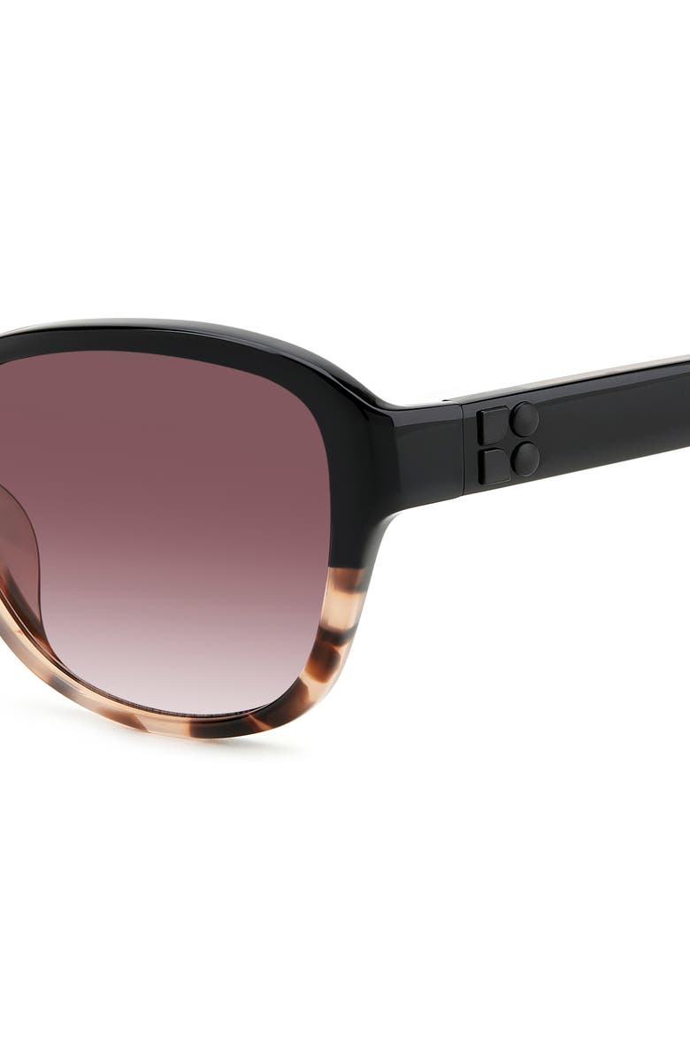 Kate Spade New York 56mm round sunglasses, Alternate, color, Black Shaded Havana