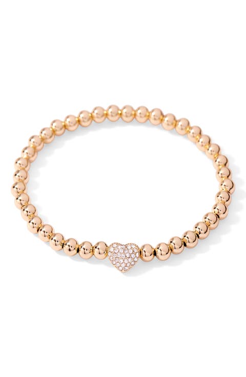 Rylee Pavé Heart Stretch Bracelet