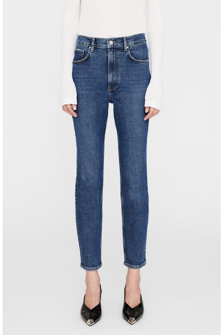 Samara High Waist Skinny Jeans, Main, color, MID INDIGO