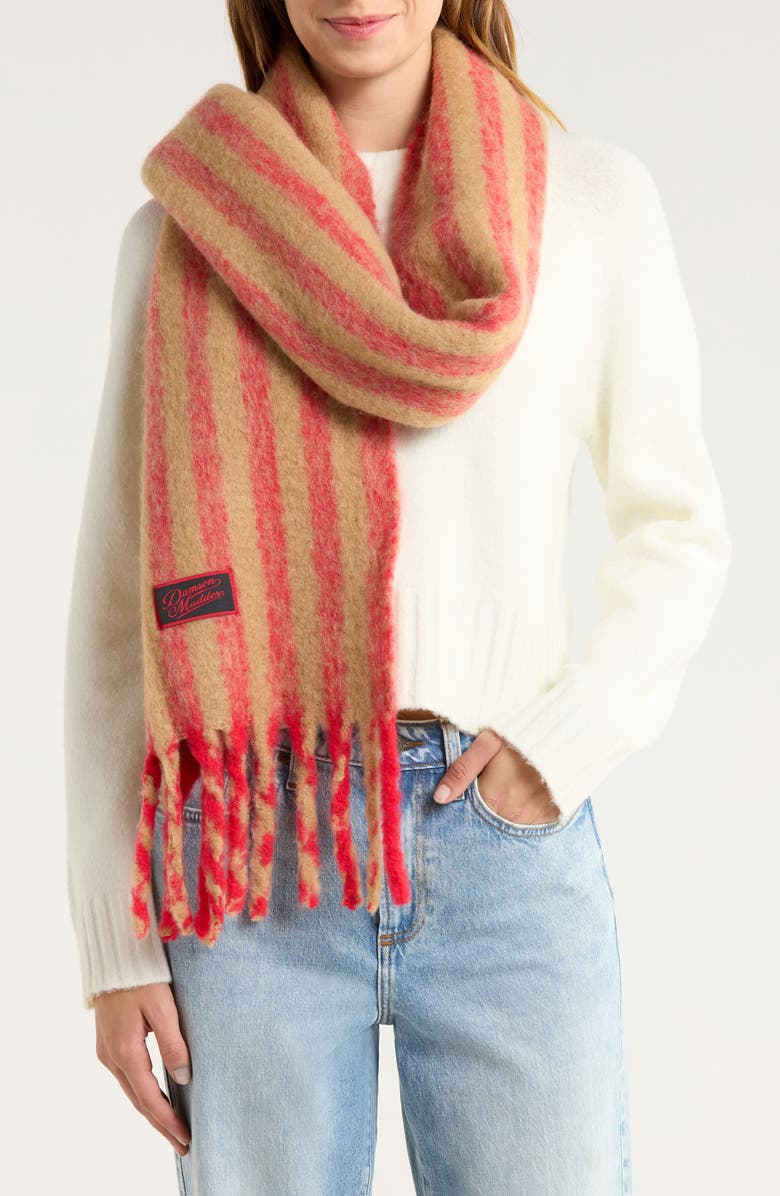 Damson Madder Oversized Brushed Scarf, Main, color, Red Multi