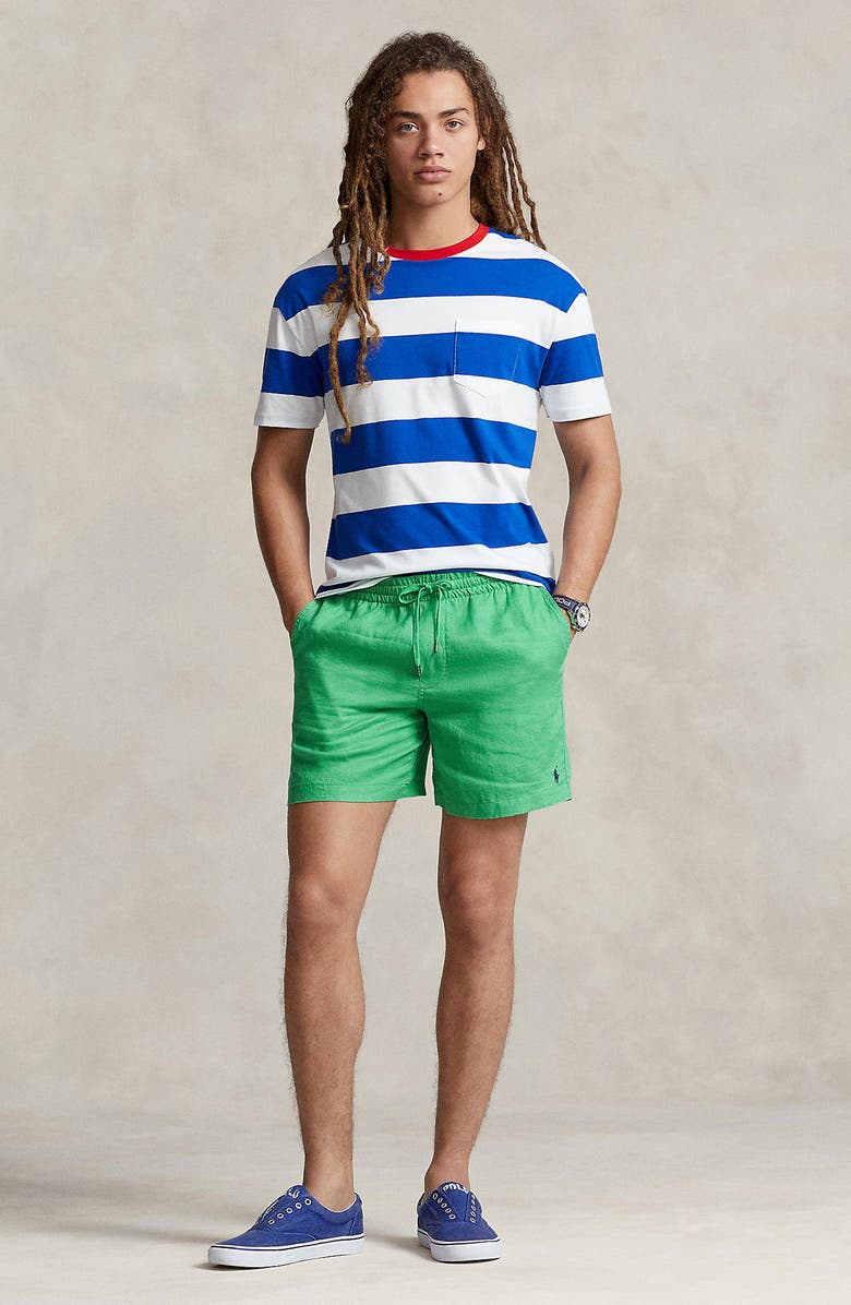 Polo Ralph Lauren Linen Drawstring Shorts, Alternate, color, 