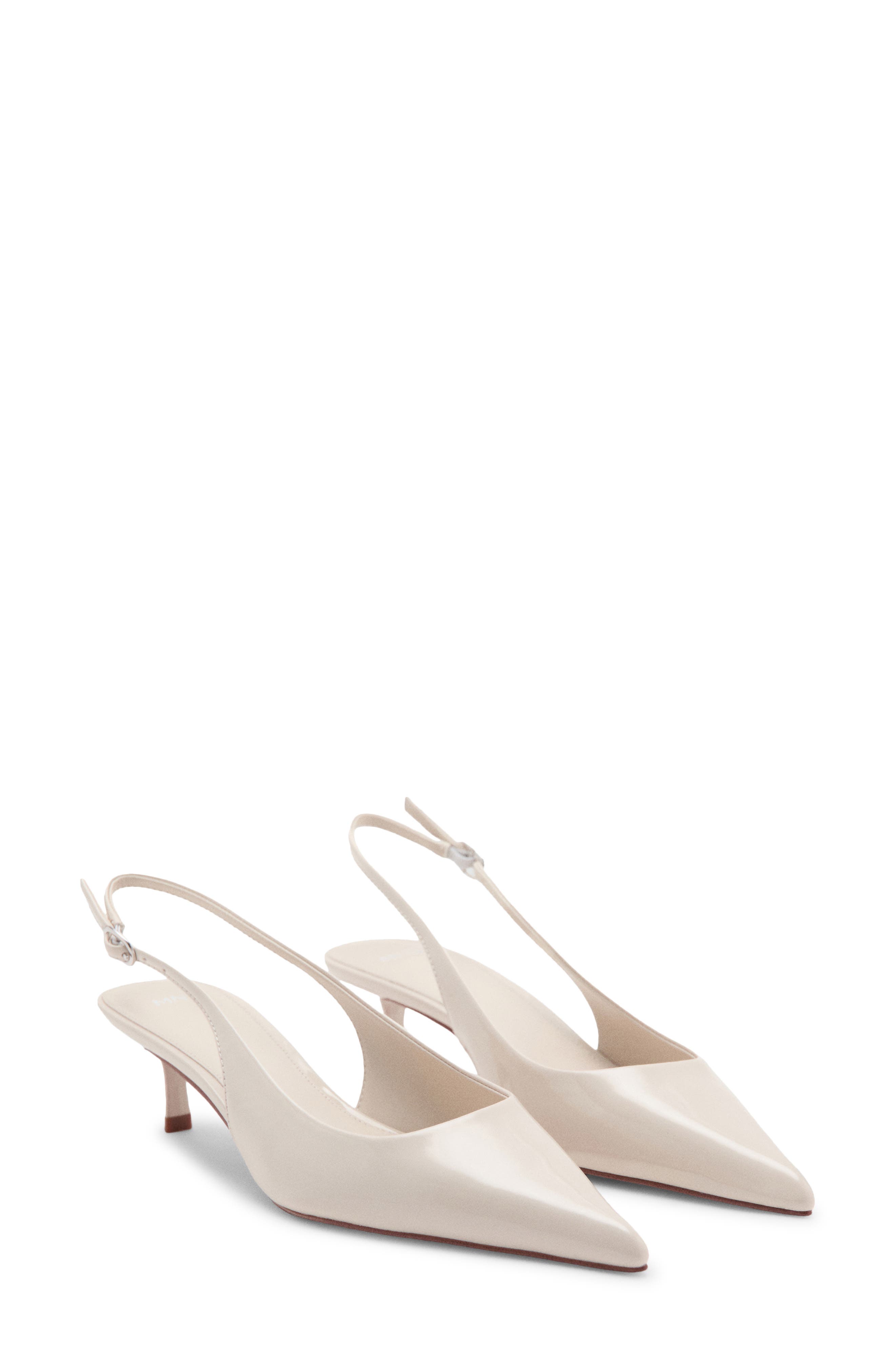 Pointed Kitten Heel Pump, Main, color, SHINY ECRU