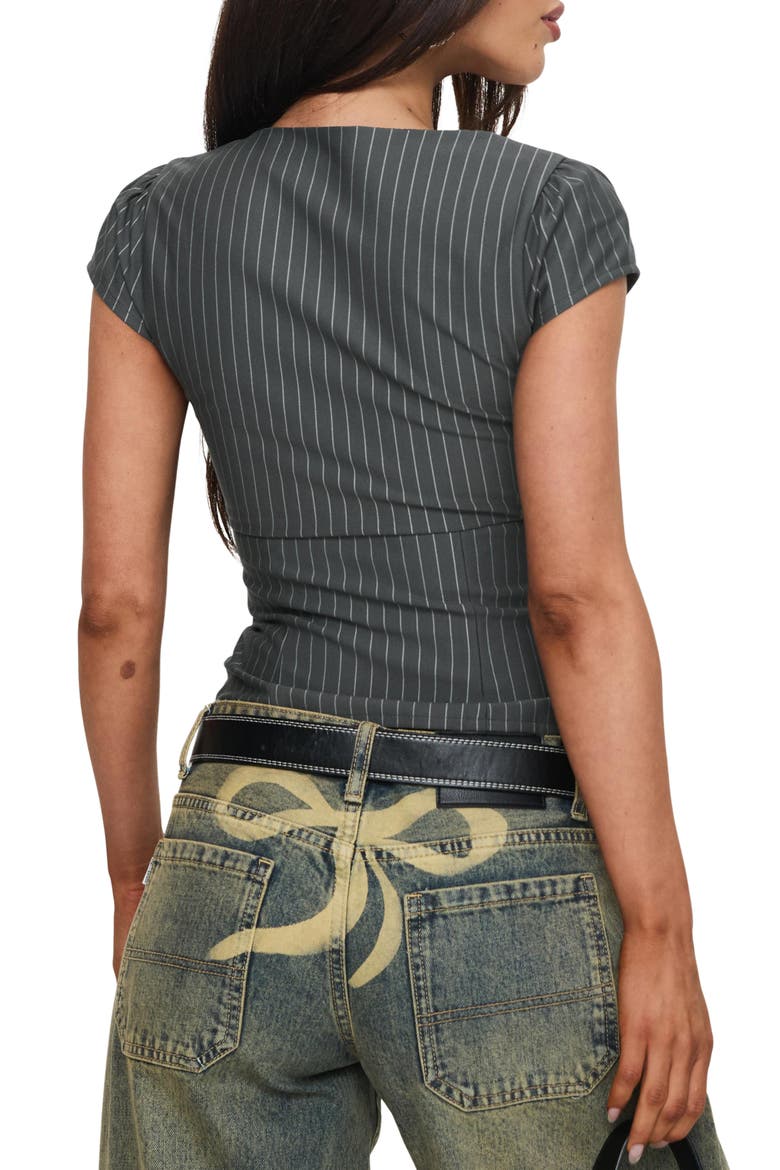 Santa Cruz Pinstripe Fitted Top, Alternate, color, GREY