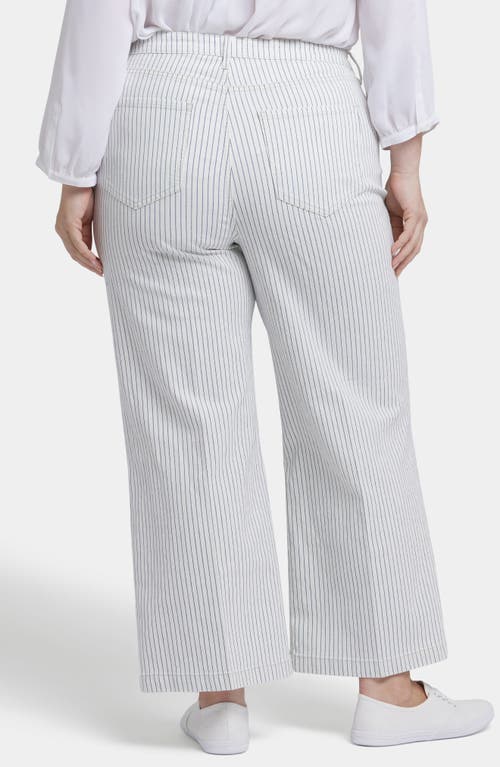 Nydj Teresa Stripe Exposed Button Ankle Wide Leg Jeans