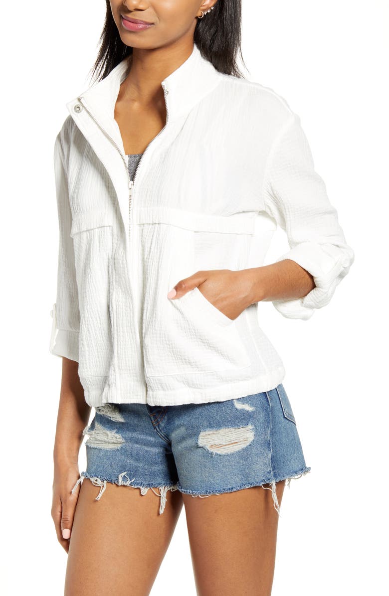BB Dakota by Steve Madden BB Dakota Roll Sleeve Cotton Jacket, Alternate, color, 