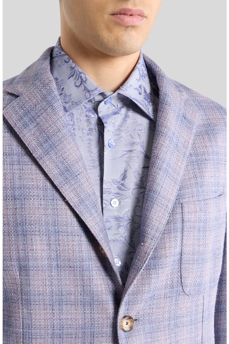 Plaid Silk & Wool Sport Coat, Alternate, color, GLICINE VIOLA CHIARI