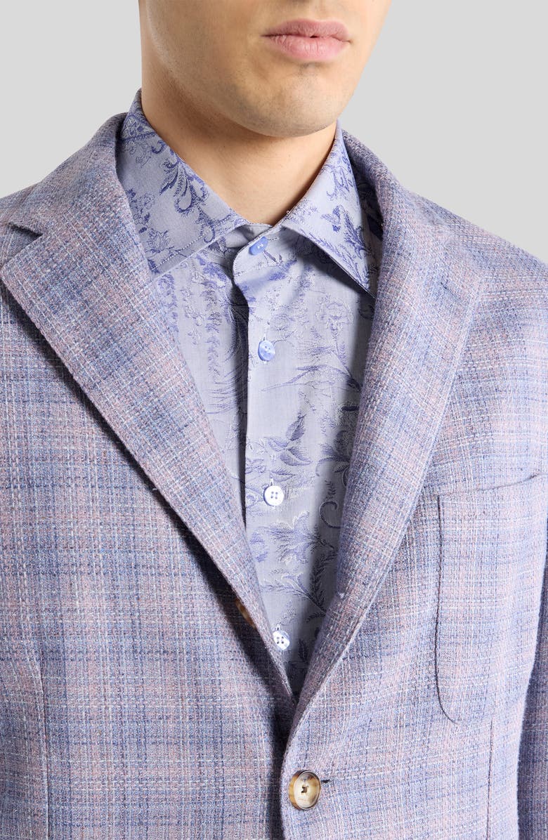 Etro Plaid Silk & Wool Sport Coat, Alternate, color, Glicine Viola Chiari