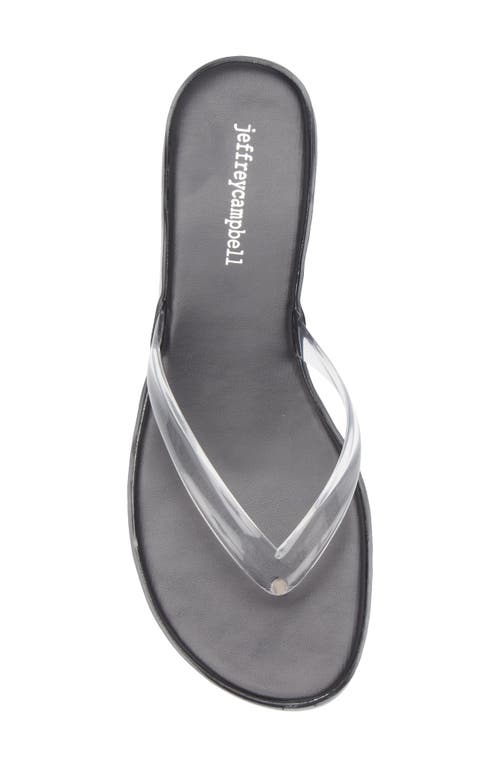 Jeffrey Campbell Lollipop Kitten-heel Jelly Thong Sandals In Clear Black Combo