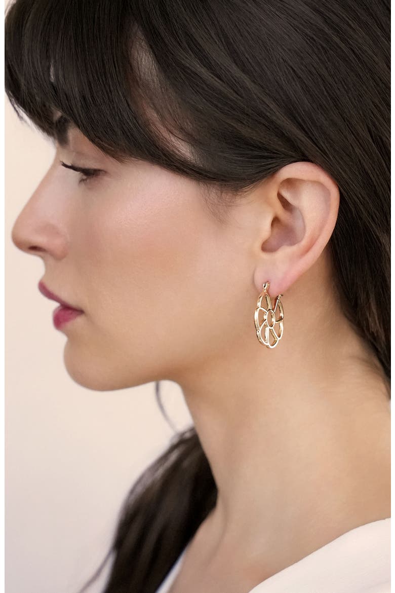 Flower Cutout Earrings, Alternate, color, GOLD