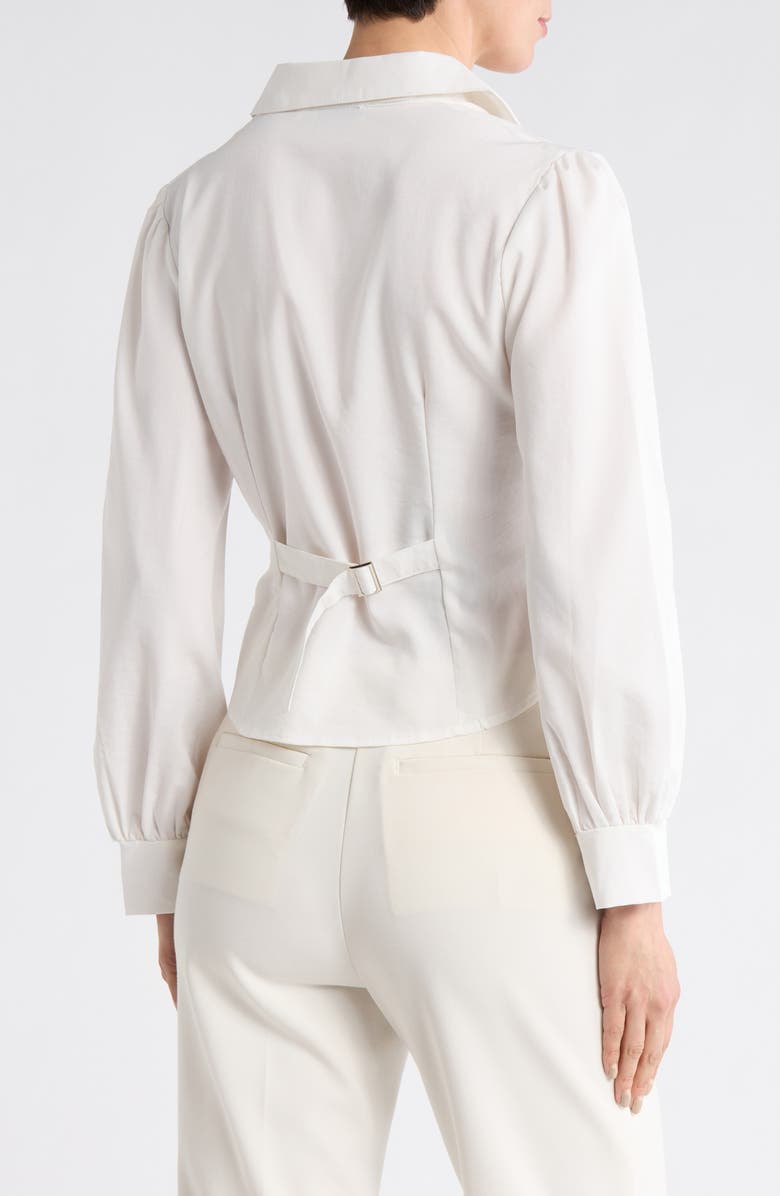 PATRIZIA LUCA Faux Wrap Top, Alternate, color, Off White