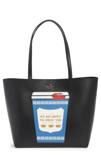 Kate Spade New York Other Coffee Break Coffee Cup Tote Bag In Multi