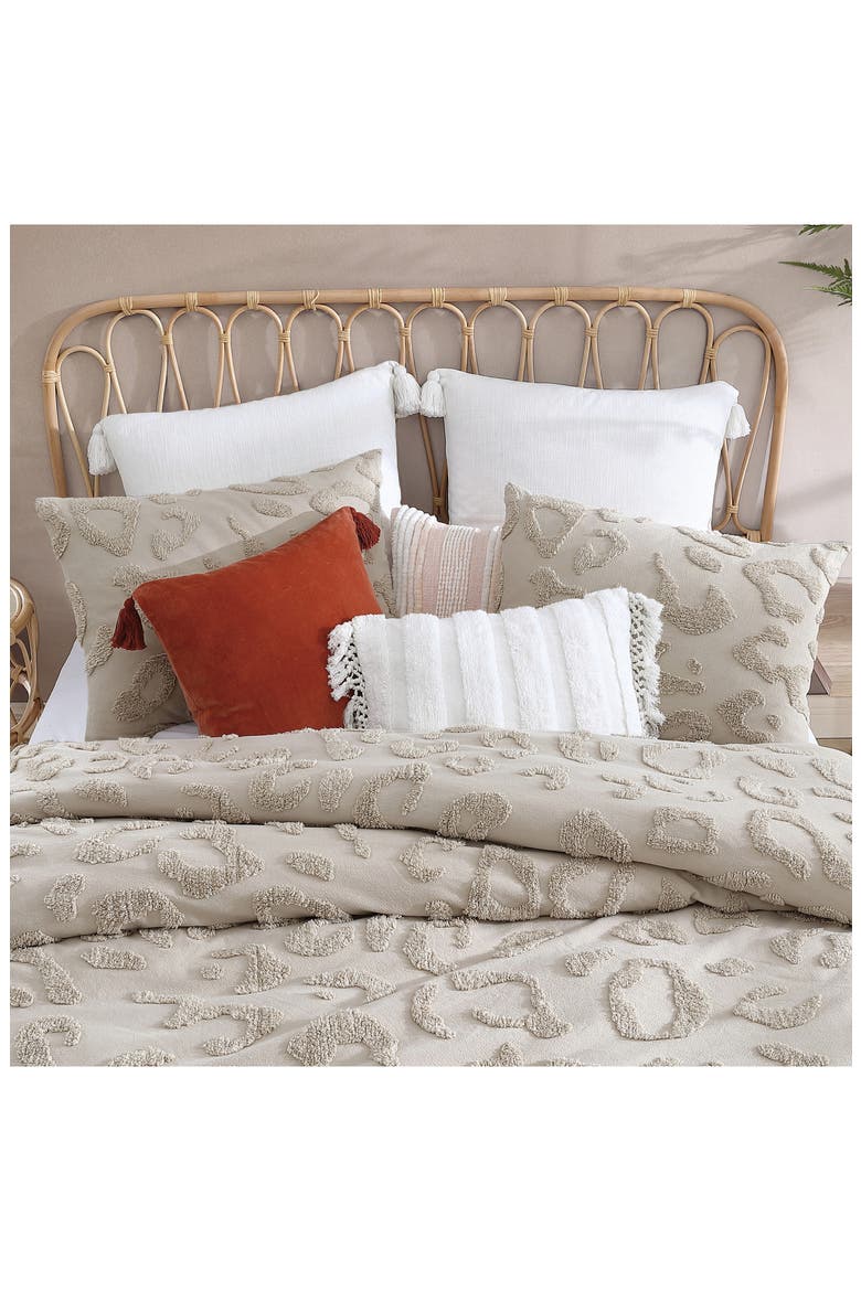 Chenille Leopard Comforter & Sham Set, Alternate, color, LINEN