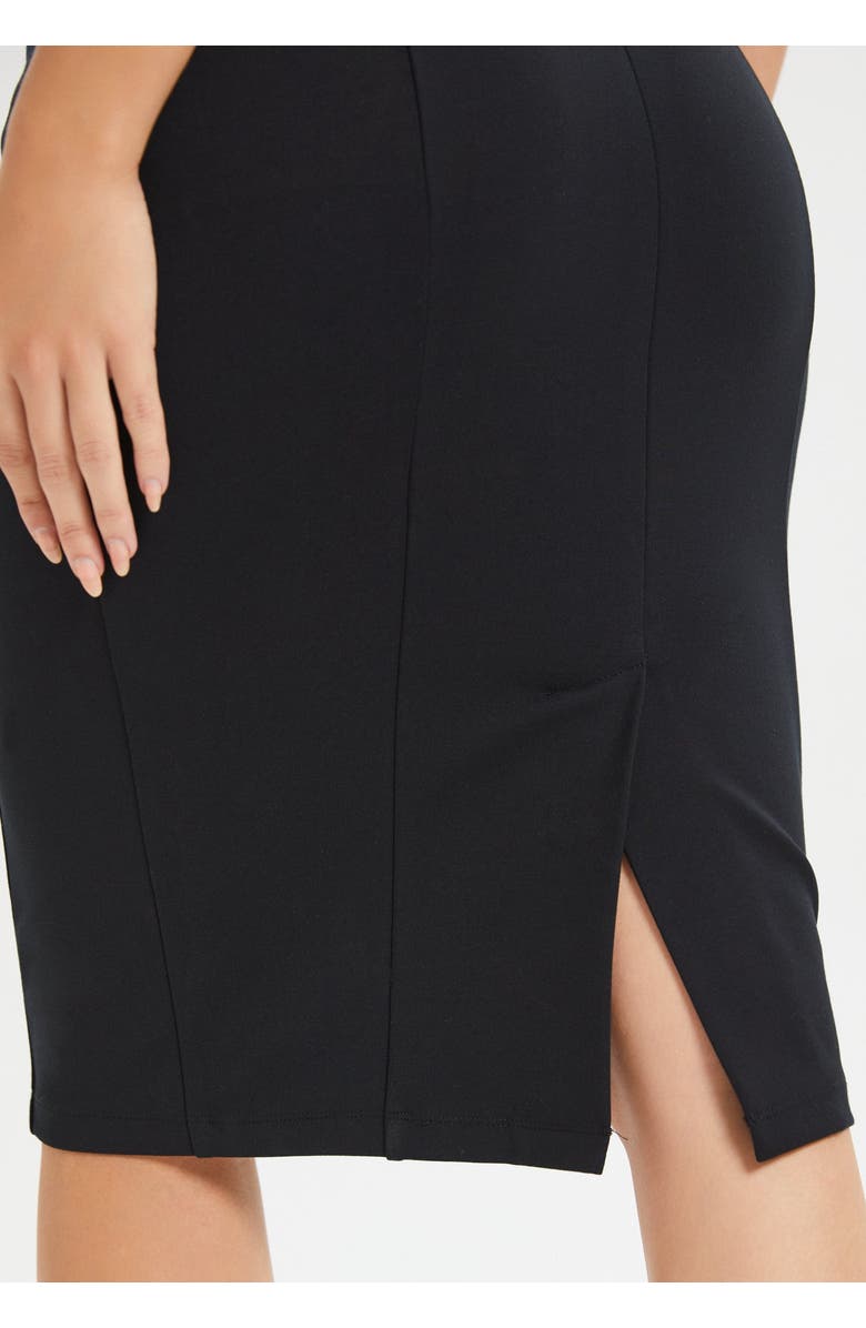 Betabrand Power Down High Waist Pencil Skirt, Alternate, color, Black