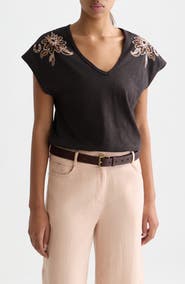 Scotch & Soda Embroidered Cotton Graphic T-Shirt