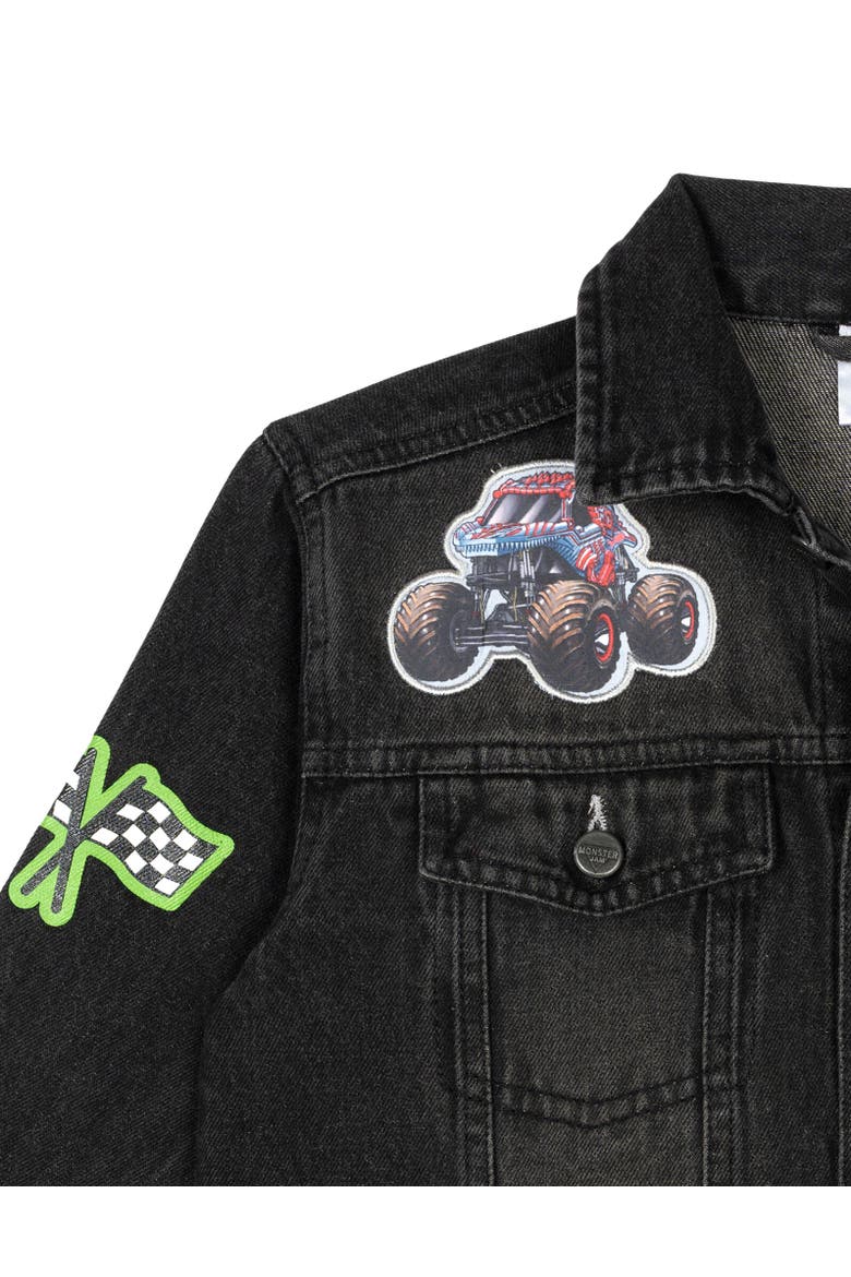 Boys' Denim Jacket, Alternate, color, Monster Jam Black
