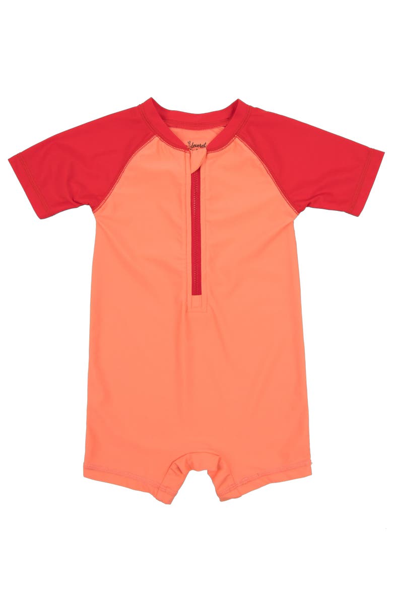 Leveret Baby One-Piece Rashguard, UPF 50+ Sun Protection Swimwear, Main, color, 