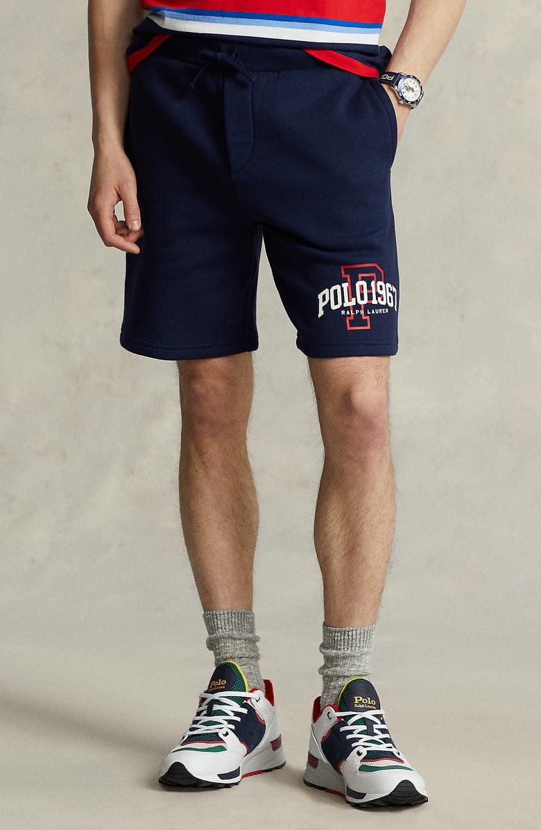 Polo Ralph Lauren Logo Graphic Fleece Sweat Shorts, Alternate, color, 
