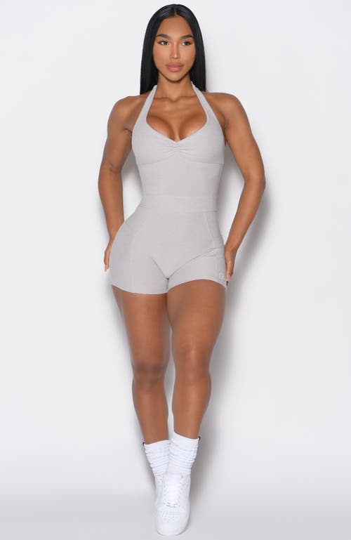 Bombshell Sportswear Backless Pocket Bodysuit Short In White