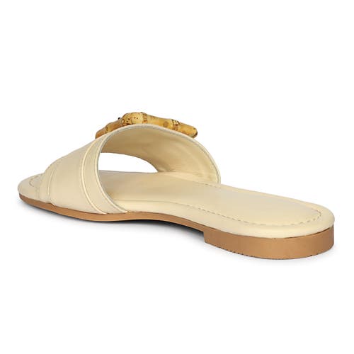 Jelavu Amsterdam Suede Leather Band Slide Sandals In Ivory