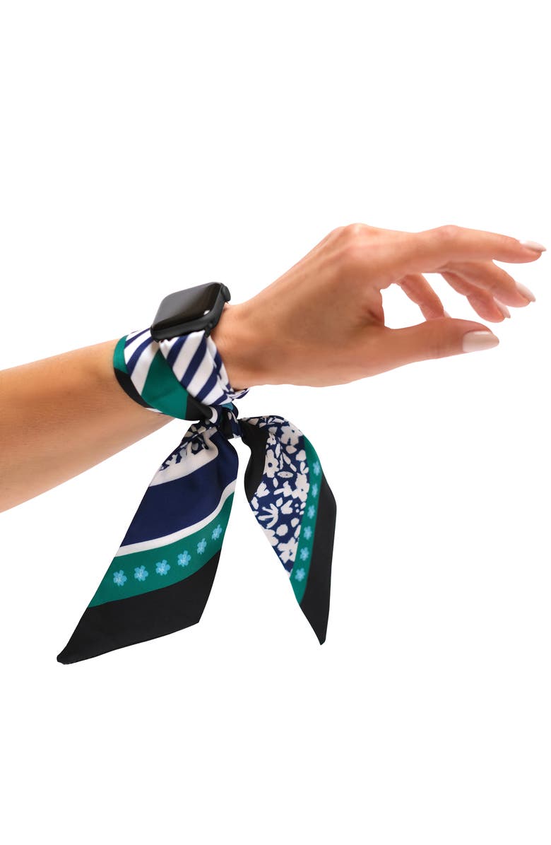 Wristpop Black Blossom Apple Watch<sup>®</sup> Scarf Watchband, Alternate, color, 