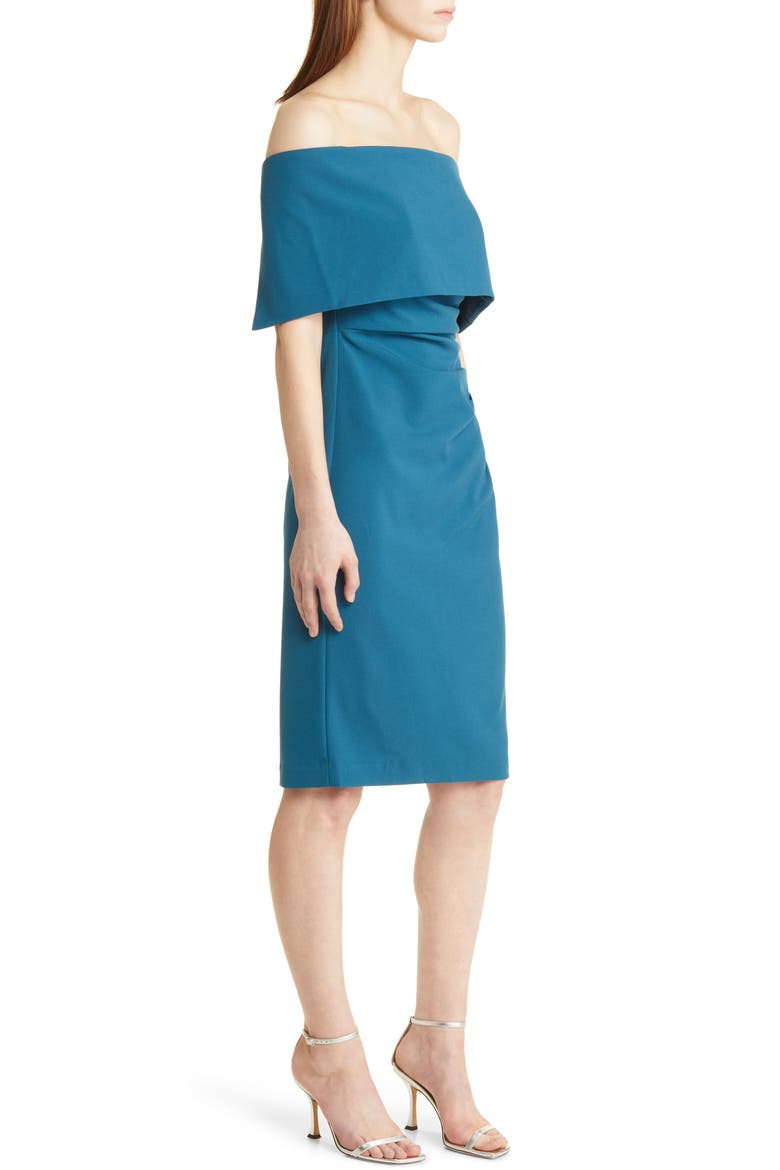 Off-the-Shoulder Sheath Dress, Alternate, color, TEAL