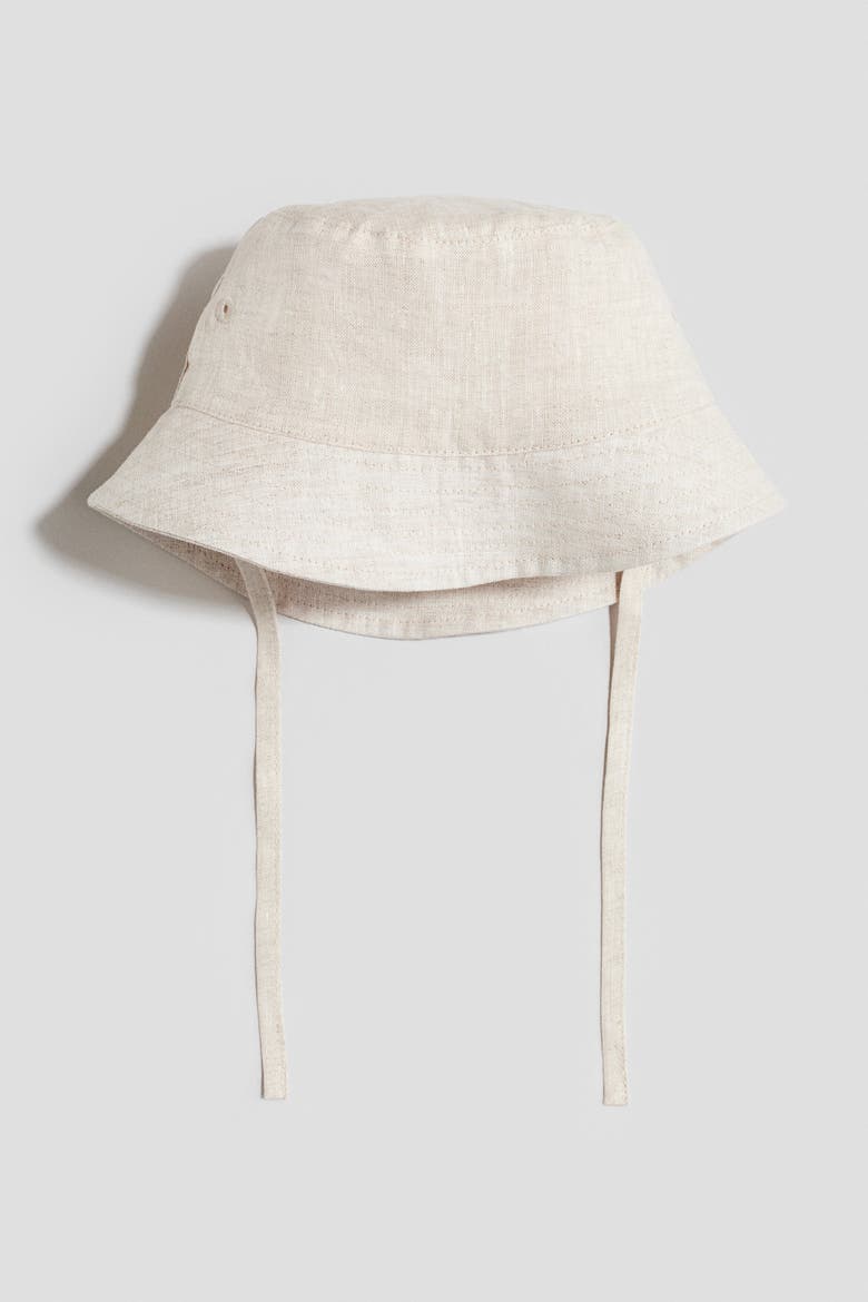 Linen Bucket Hat, Main, color, Light beige