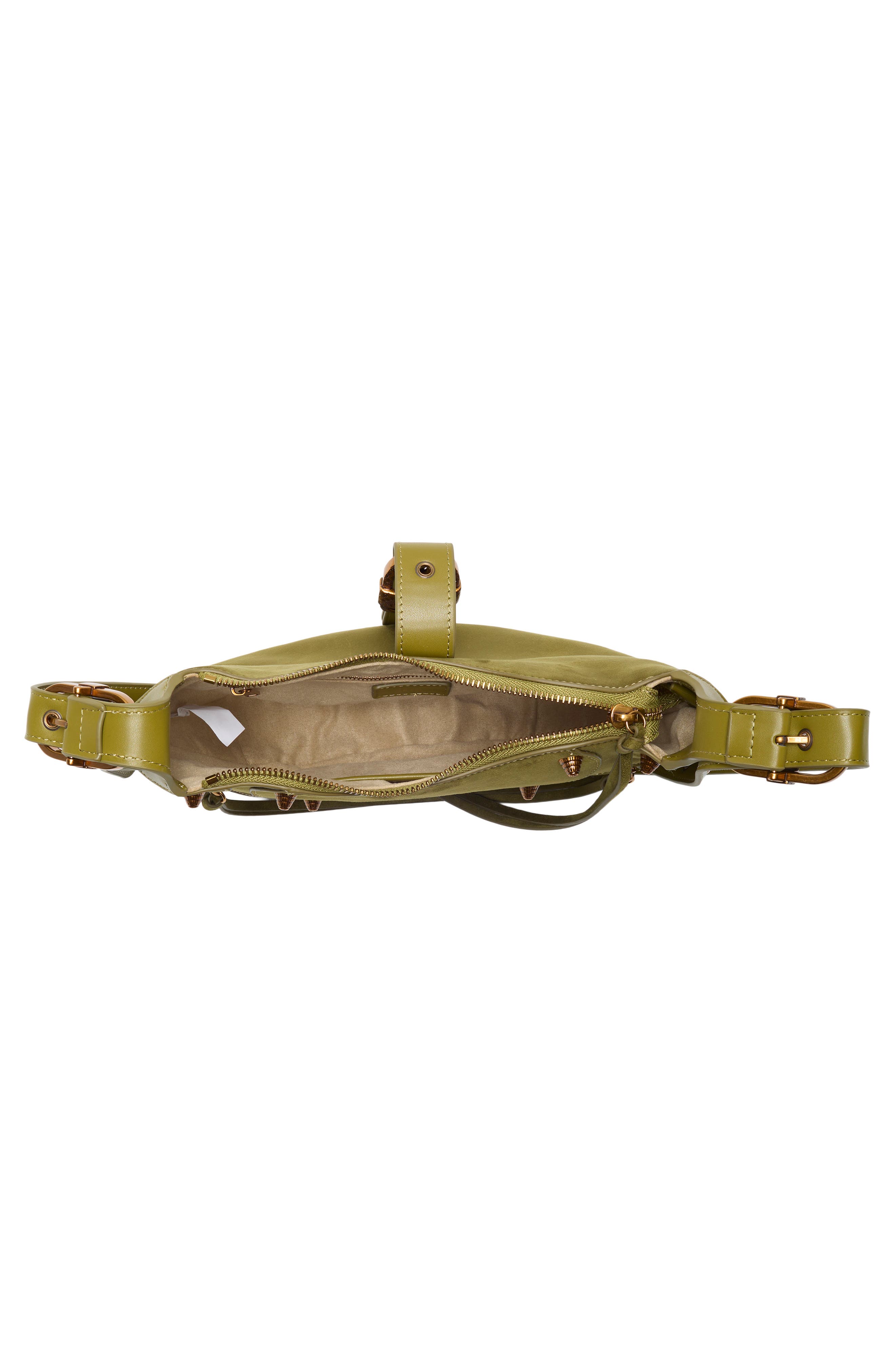 Tessa Suede Shoulder Bag, Alternate, color, DARK OLIVE