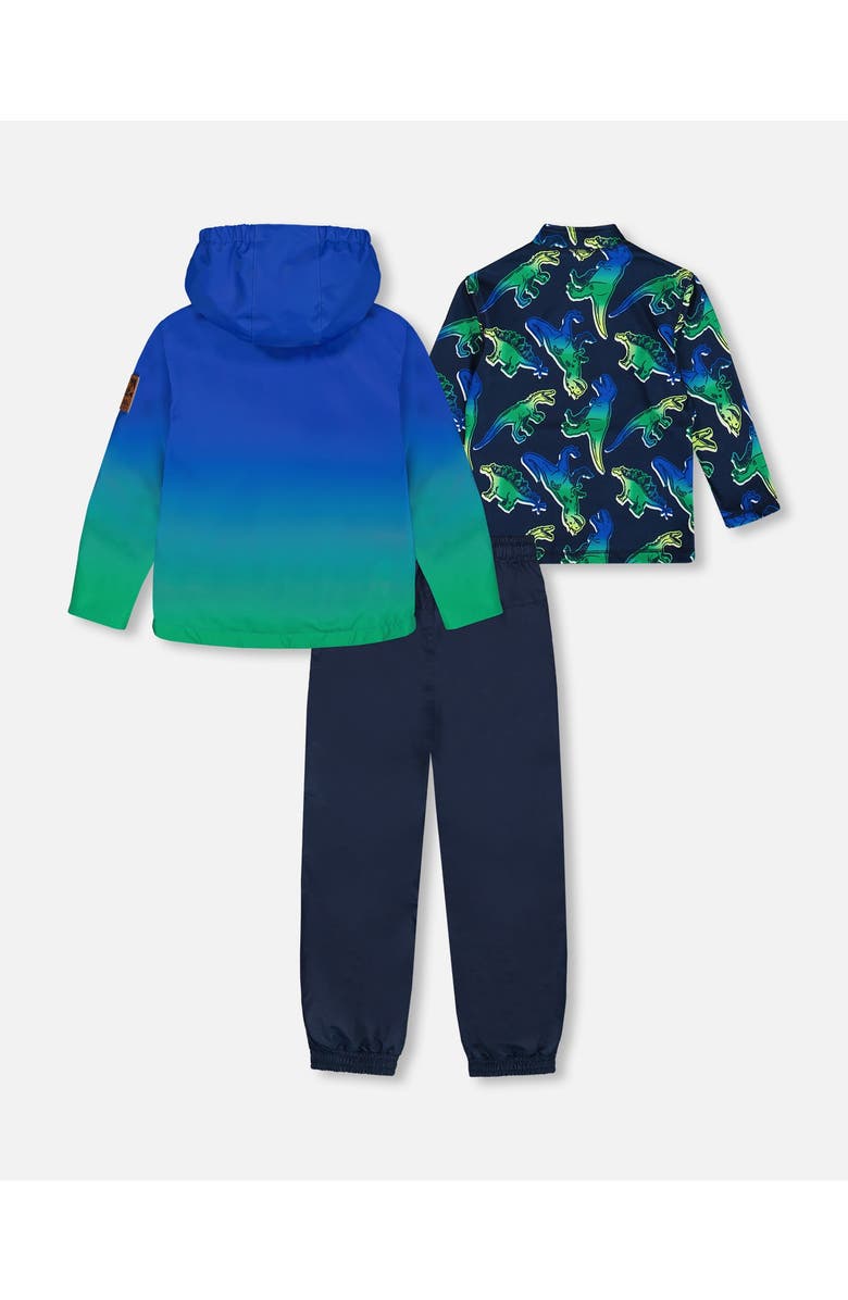 Deux par Deux Little Boy's 3-In-1 Mid-Season Outerwear Set Royal Blue And Green Gradient, Alternate, color, 