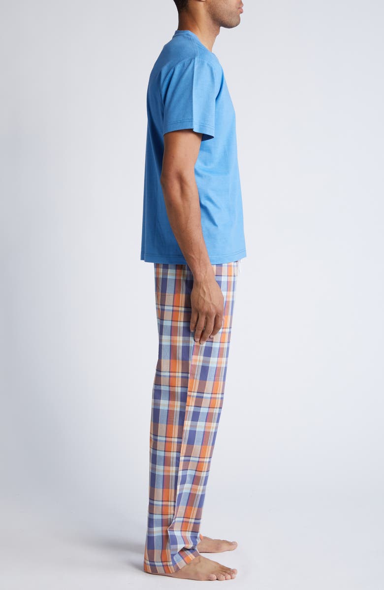 Majestic International Lessons in Color T-Shirt & Plaid Pajama Pants, Alternate, color, Blue Multi