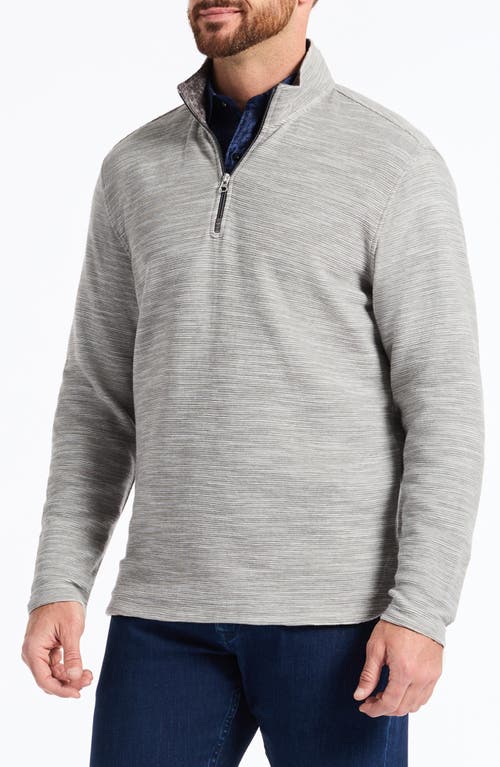 Robert Graham Ledson Space Dye Cotton Quarter Zip Top In Gray