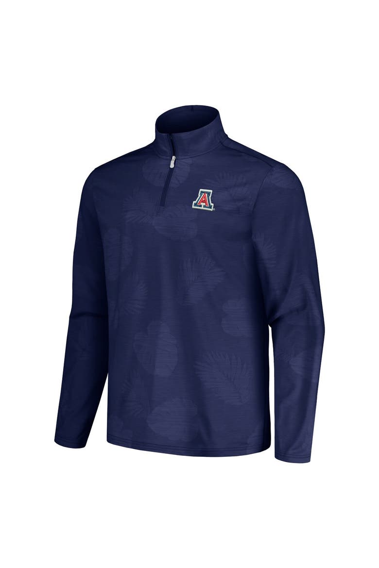 Men's Tommy Bahama Navy Arizona Wildcats Delray Frond IslandZone Half-Zip Jacket, Alternate, color, Navy