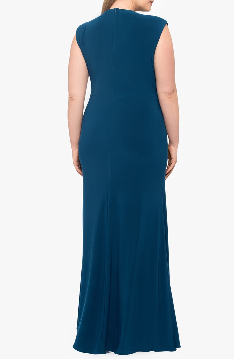 Betsy & Adam Gathered Waist Sleeveless Gown, Alternate, color, 