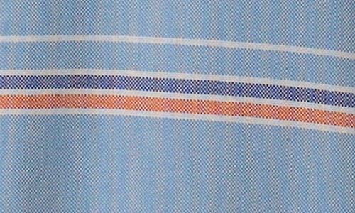 Hatley Stripe Cotton Chambray Romper In Heritage Blue