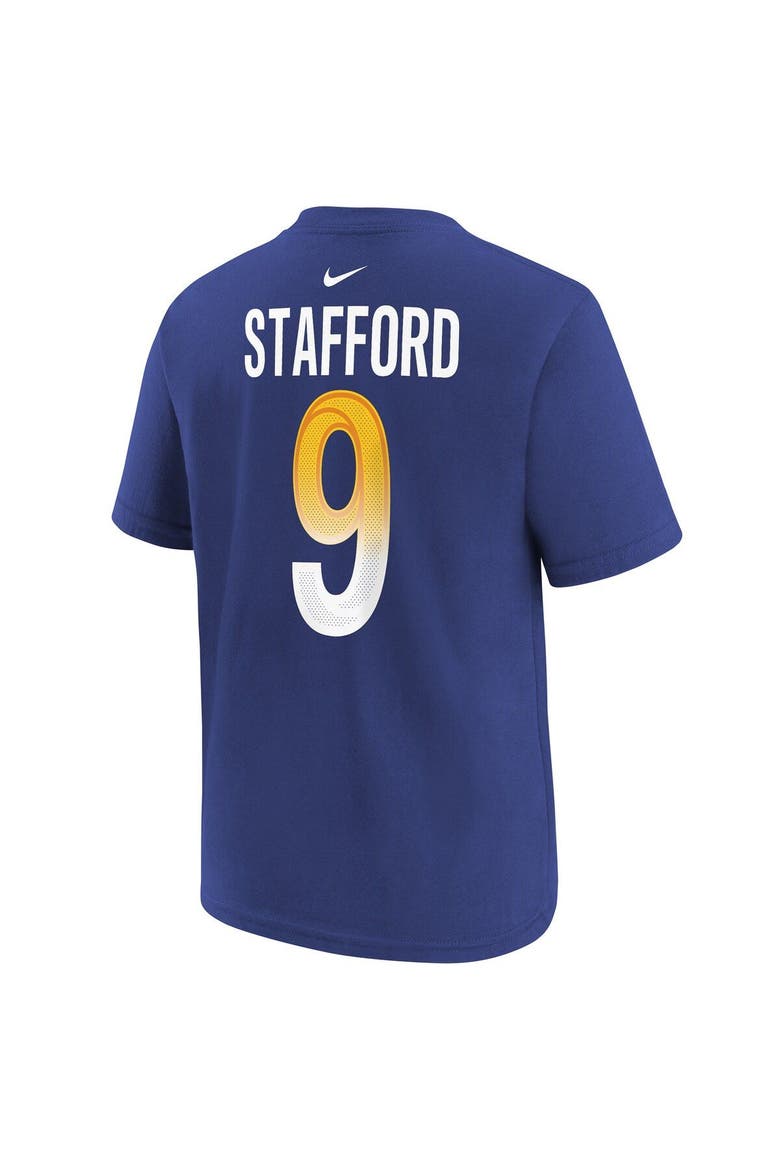 Youth Nike Matthew Stafford Royal Los Angeles Rams Super Bowl LVI Name & Number T-Shirt, Alternate, color, Royal