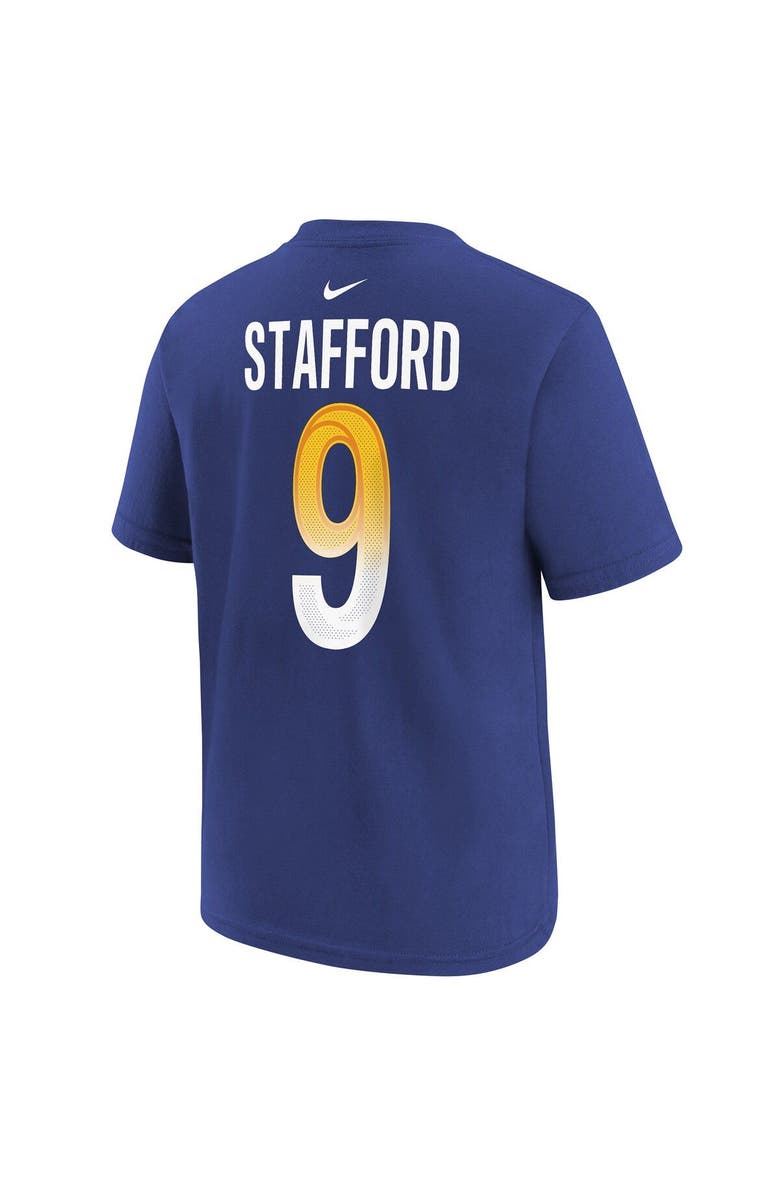 Nike Youth Nike Matthew Stafford Royal Los Angeles Rams Super Bowl LVI Name & Number T-Shirt, Alternate, color, 