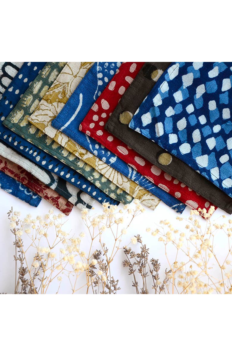 Ichcha Reusable Cotton Cocktail Napkins 8x8 in, Alternate, color, Multi